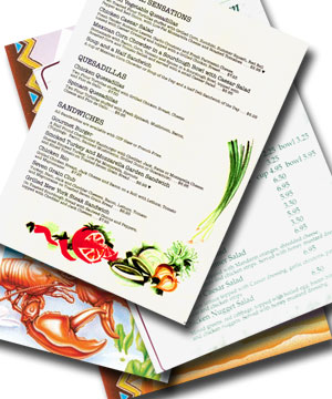 Menu pro restaurace